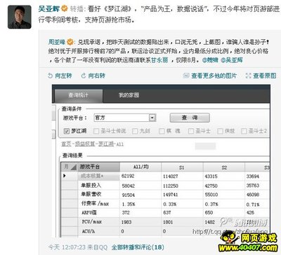 梦江湖曝光后台数据 低分成零利润抢市场